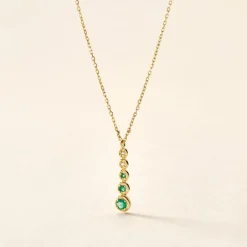 Collier Josephine Or Jaune Emeraude