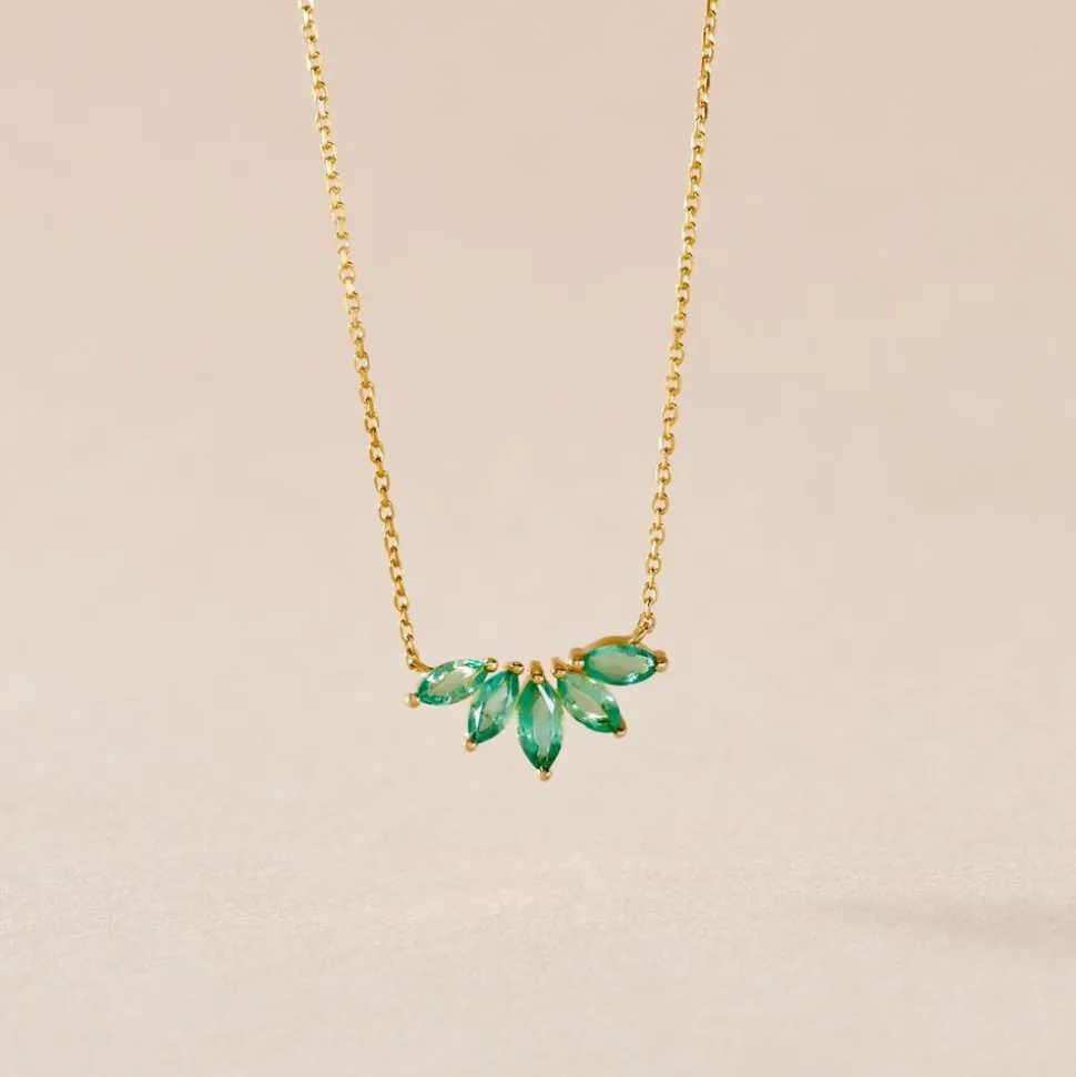 Collier Josslyn Or Jaune Emeraude