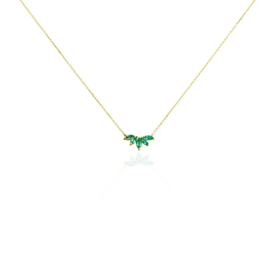 Collier Josslyn Or Jaune Emeraude