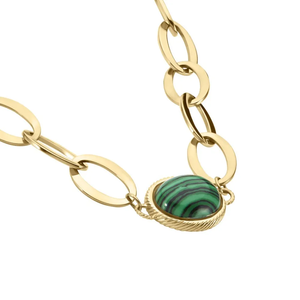 Collier Julyan Acier Doré Malachite|Marc Orian Clearance