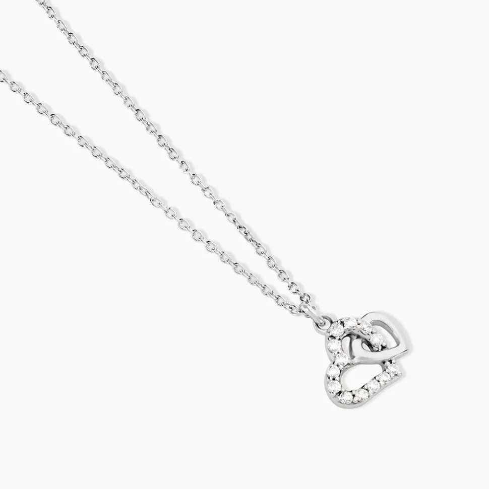 Collier Laugane Argent Blanc Oxyde De Zirconium