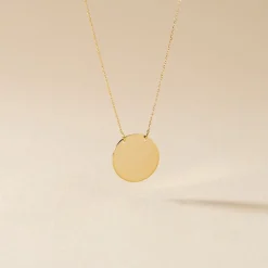 Collier Leana Pastille Gravable Or Jaune
