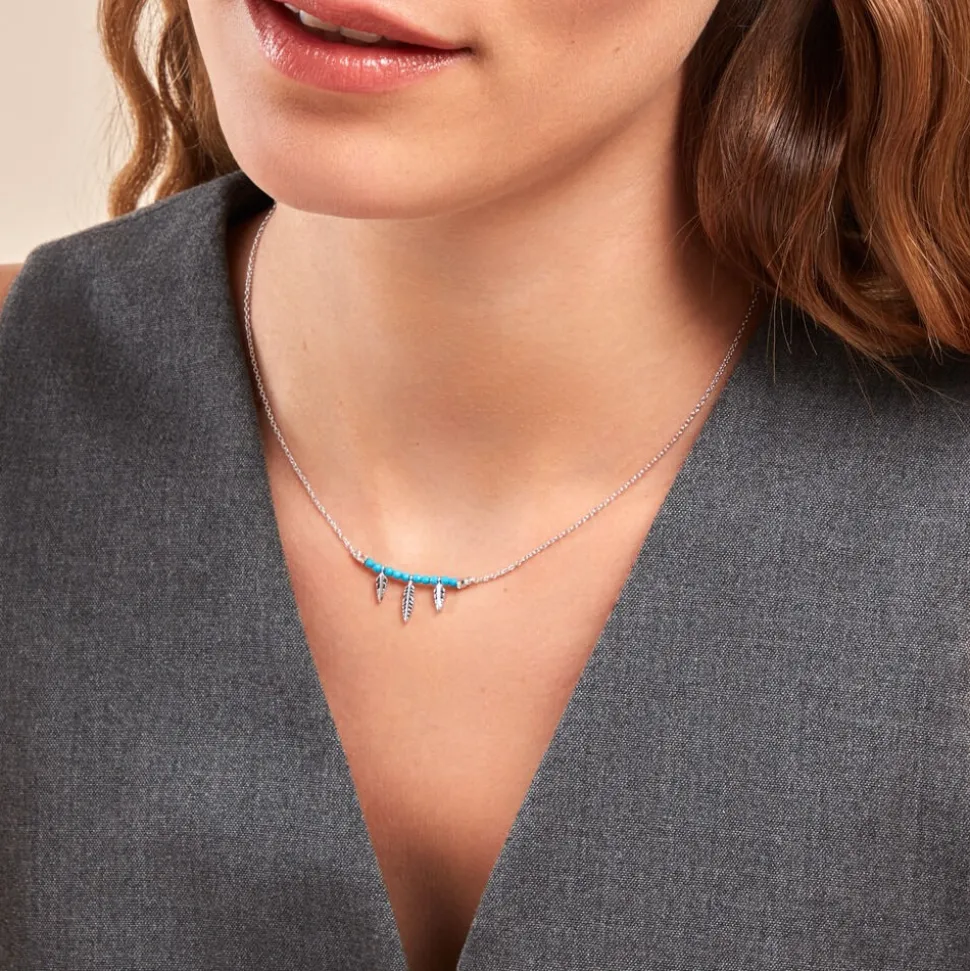Collier Lottie Argent Blanc Turquoise