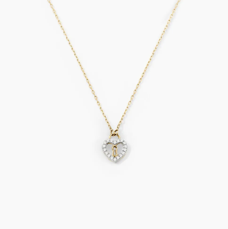 Collier Luchetto Or Jaune Oxyde De Zirconium