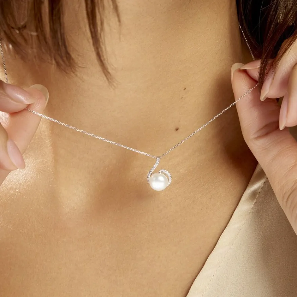 Collier Lucinda Or Blanc Perle De Culture Et Oxyde De Zirconium|Marc Orian Online
