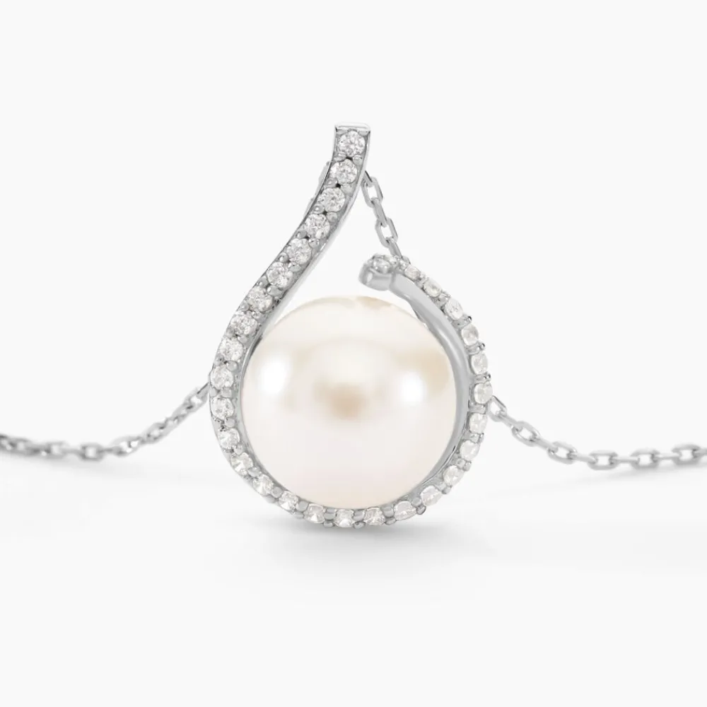 Collier Lucinda Or Blanc Perle De Culture Et Oxyde De Zirconium|Marc Orian Online
