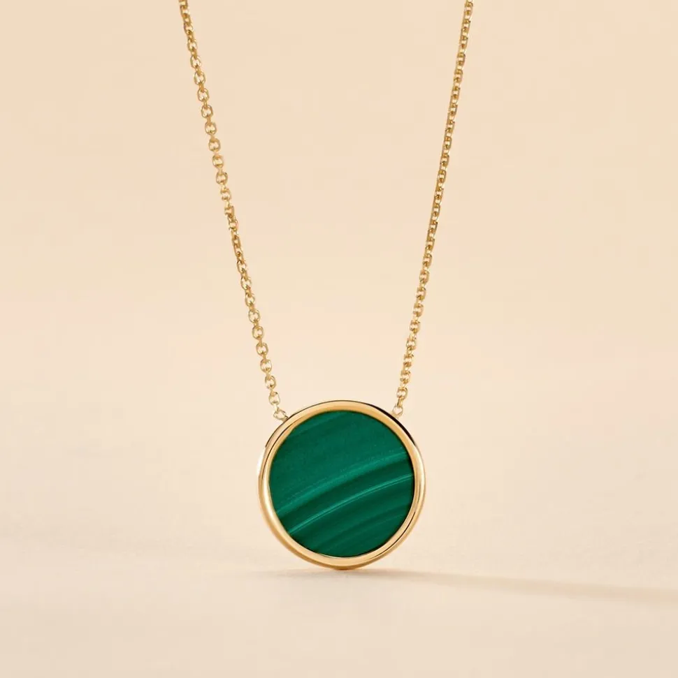 Collier Lucky Gems Or Jaune Malachite
