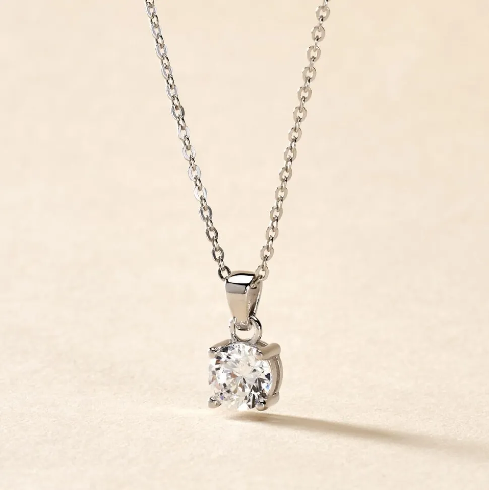 Collier Lynna Argent Blanc Oxyde De Zirconium