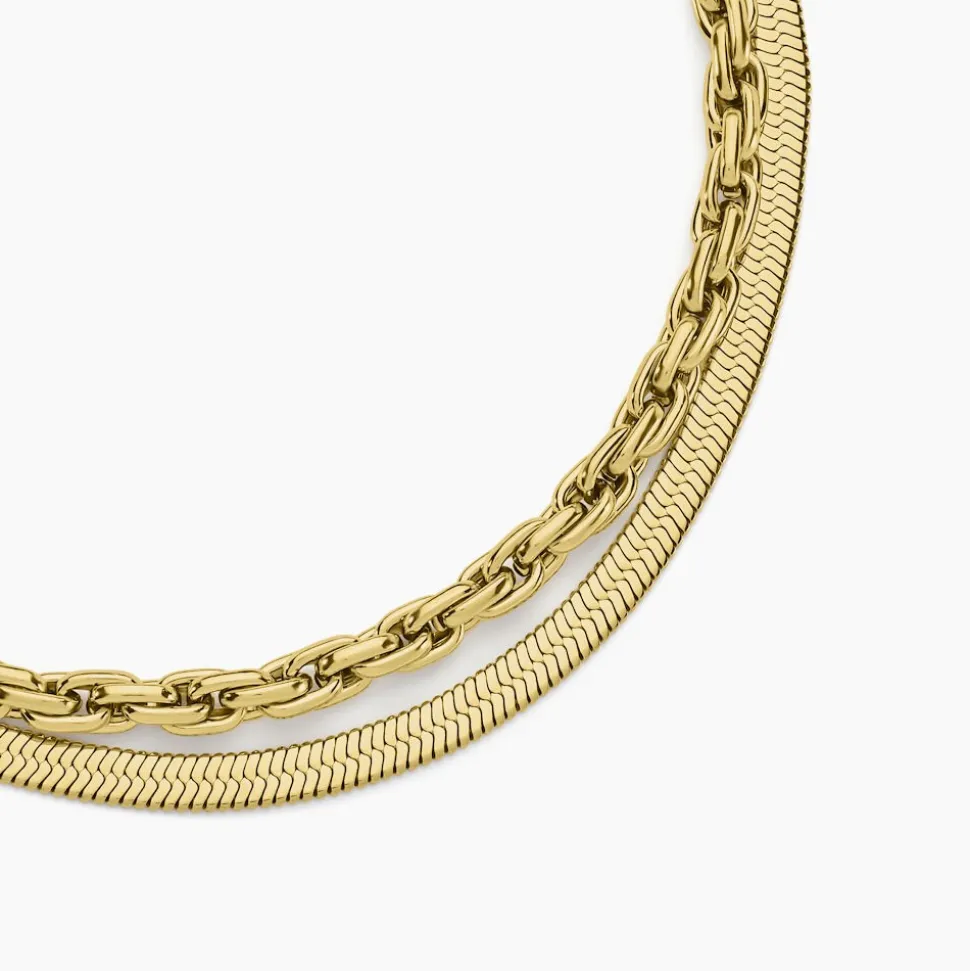 Collier Maddalena Acier Jaune