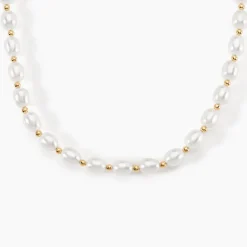 Collier Marame Or Jaune Perle De Culture