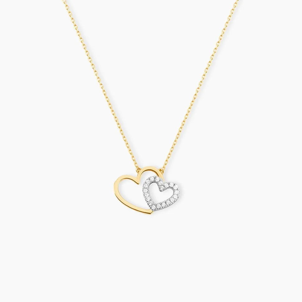 Collier Marineta Or Jaune Oxyde De Zirconium