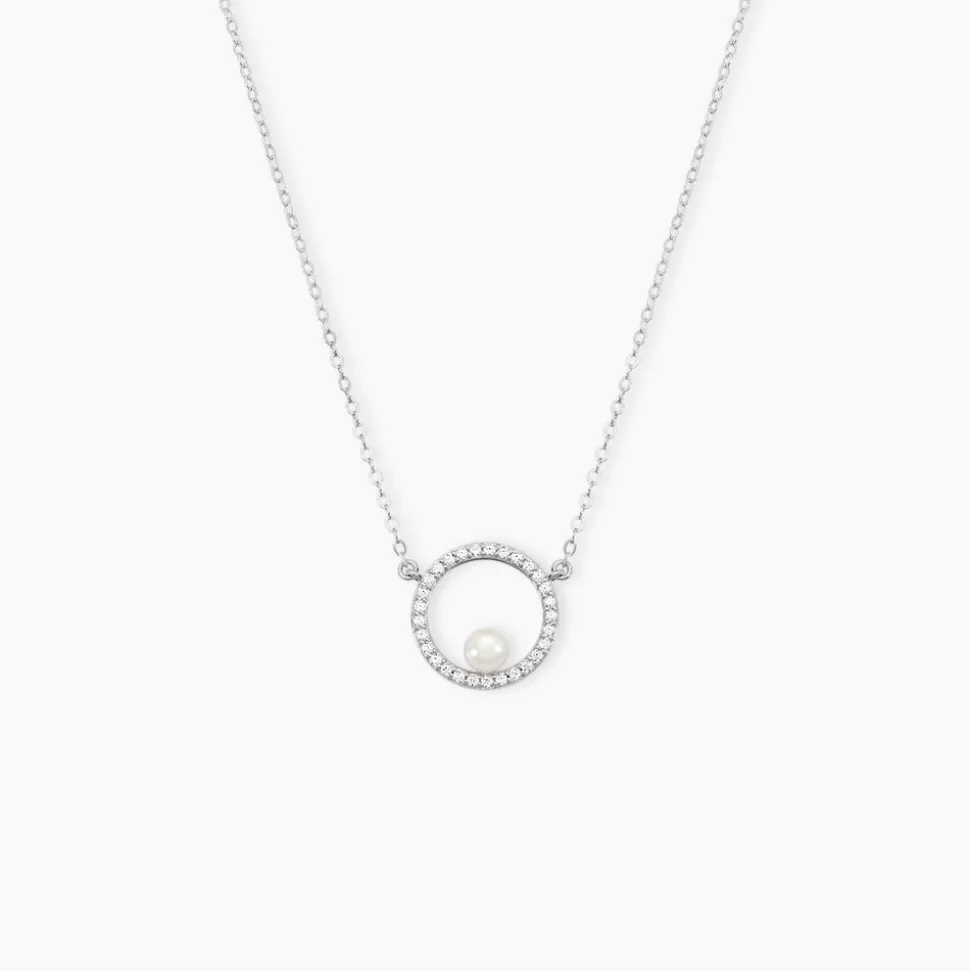 Collier Marthe Argent Blanc Perle De Culture Et Oxyde De Zirconium