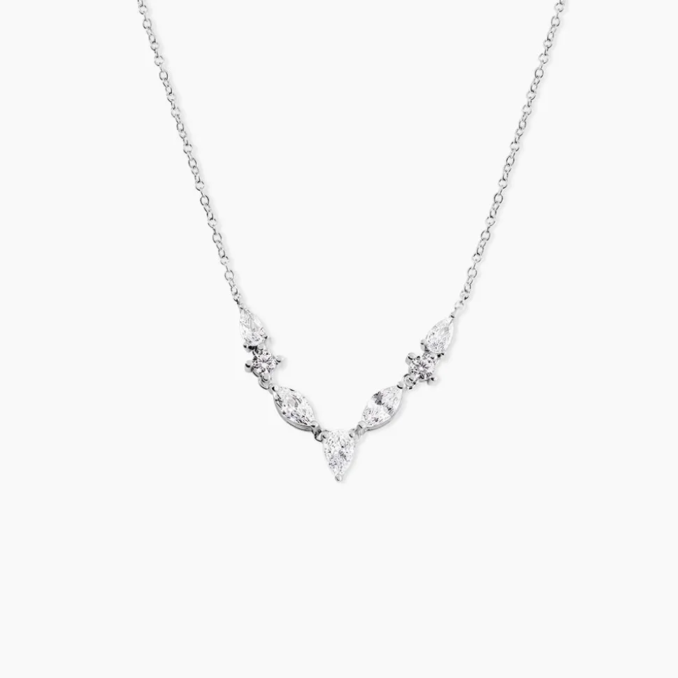 Collier Mascaret Argent Blanc Oxyde De Zirconium