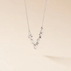 Collier Mascaret Argent Blanc Oxyde De Zirconium