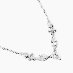 Collier Mascaret Argent Blanc Oxyde De Zirconium