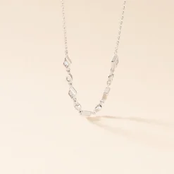 Collier Mascaret Argent Blanc Oxyde De Zirconium