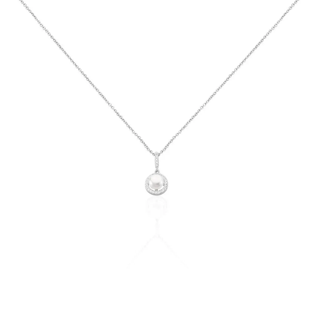 Collier Mathie Argent Blanc Perle De Culture Et Oxyde De Zirconium|Marc Orian New