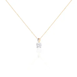 Collier Micheline Or Bicolore Oxyde De Zirconium