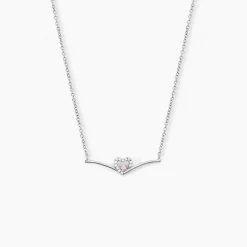 Collier Miline Argent Blanc Oxyde De Zirconium