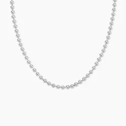 Collier Nateo Boules Argent Blanc
