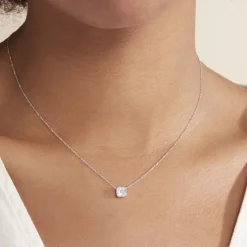 Collier Naziha Or Blanc Oxyde De Zirconium