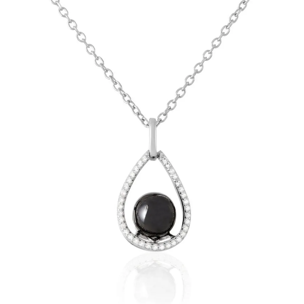 Collier Nerea Argent Blanc Céramique Et Oxyde De Zirconium|Marc Orian