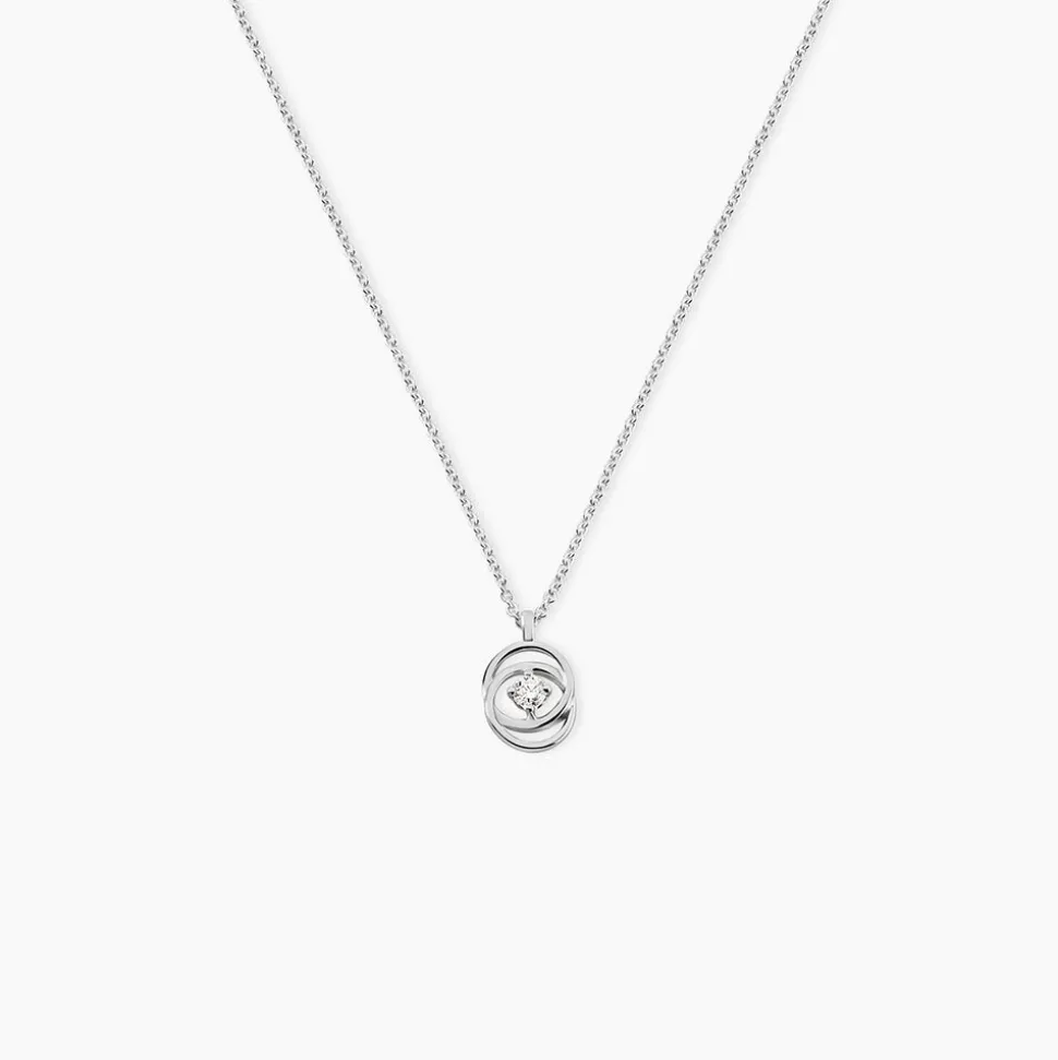 Collier Nid D'amour Or Blanc Diamant
