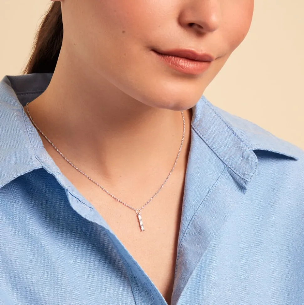 Collier Nikolia Argent Blanc Oxyde De Zirconium
