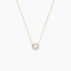 Collier Octavie Or Jaune Perle De Culture Oxyde De Zirconium
