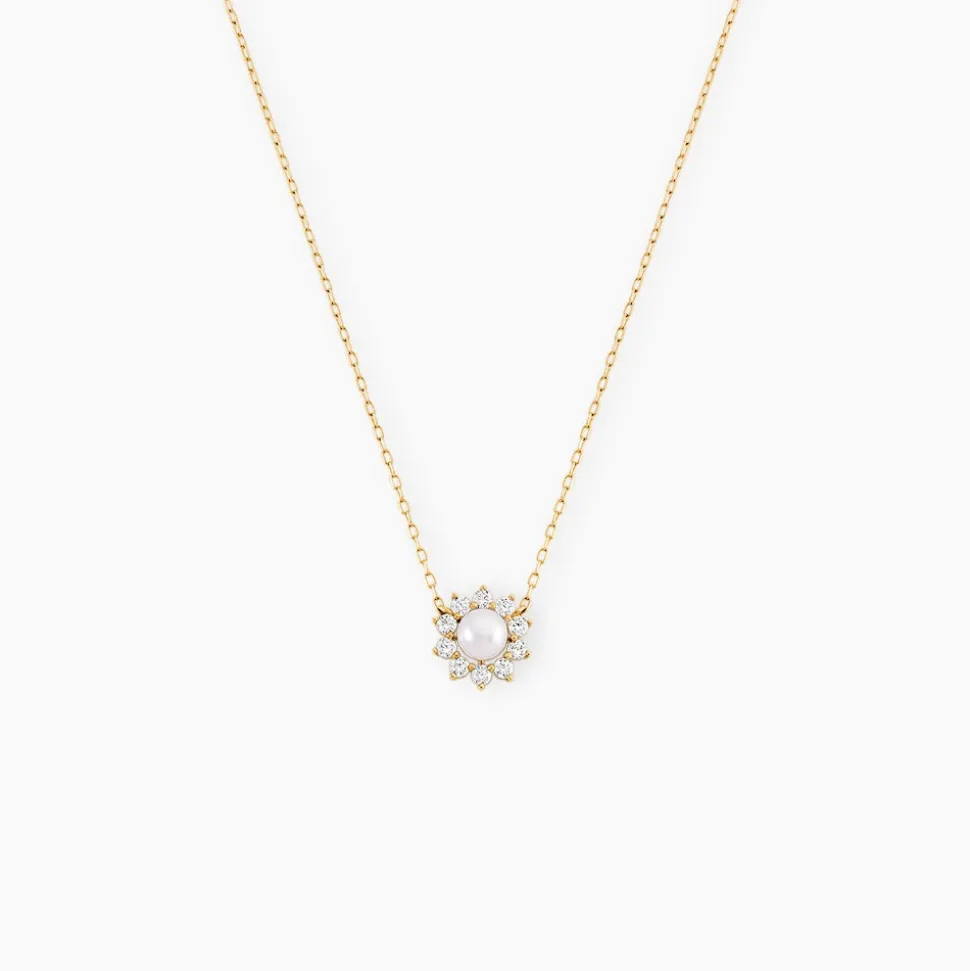 Collier Octavie Or Jaune Perle De Culture Oxyde De Zirconium
