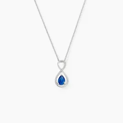 Collier Odessa Or Blanc Saphir Diamant