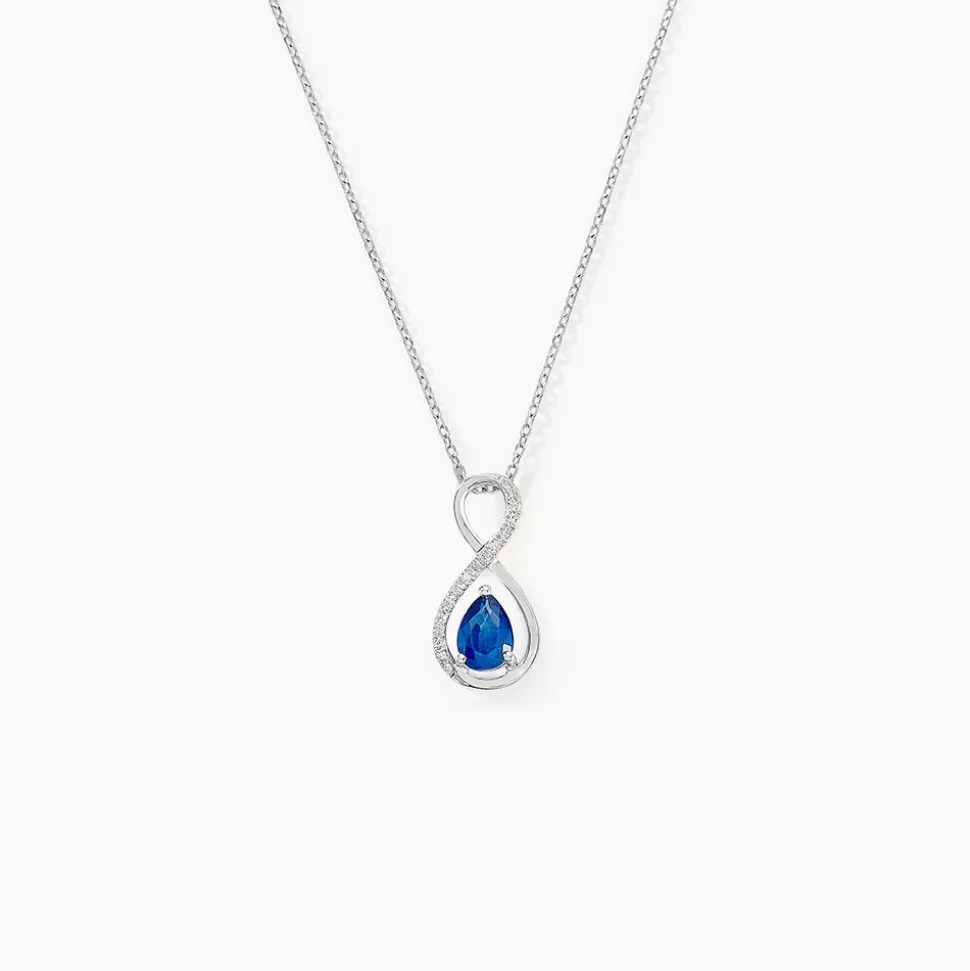 Collier Odessa Or Blanc Saphir Diamant