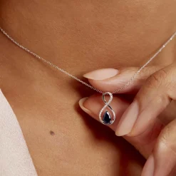 Collier Odessa Or Blanc Saphir Diamant