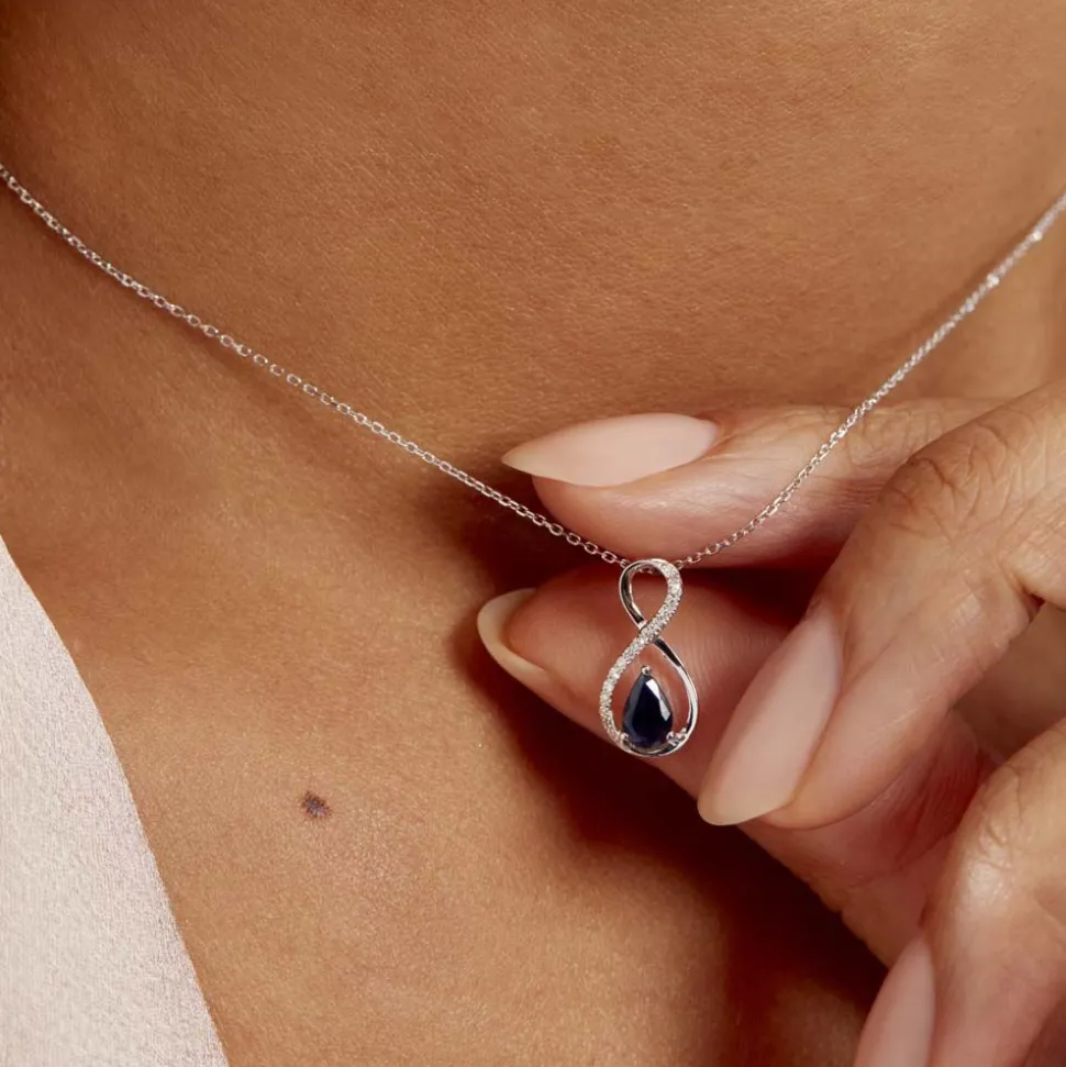 Collier Odessa Or Blanc Saphir Diamant
