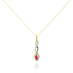 Collier Ondulations Or Bicolore Rubis Et Diamant