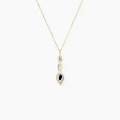 Collier Ondulations Or Jaune Saphir Diamant