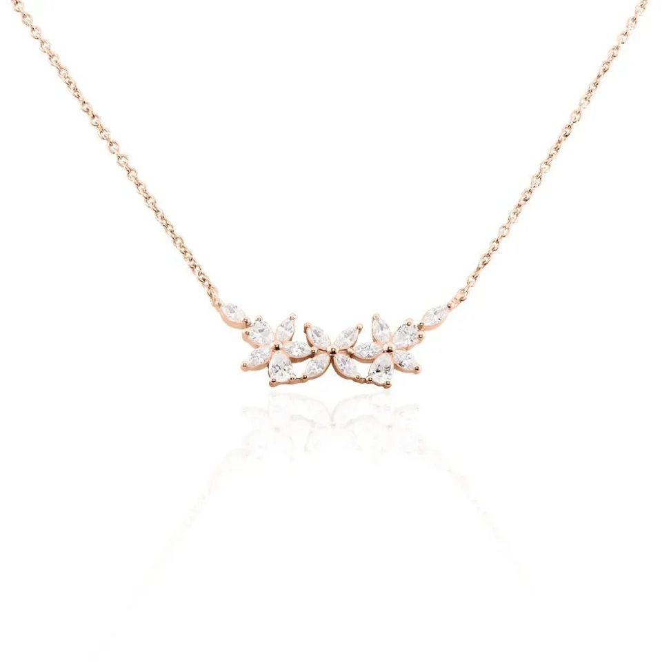 Collier Oralie Argent Rose Oxyde De Zirconium