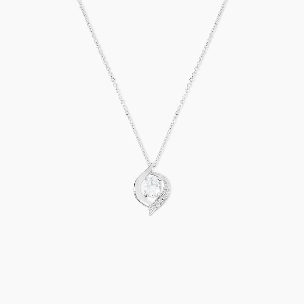 Collier Or Blanc Lydia Oxydes De Zirconium|Marc Orian New
