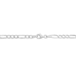 Collier Or Blanc Maille Alternée 1/3