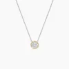 Collier Or Jaune Argent Blanc Oxyde De Zirconium