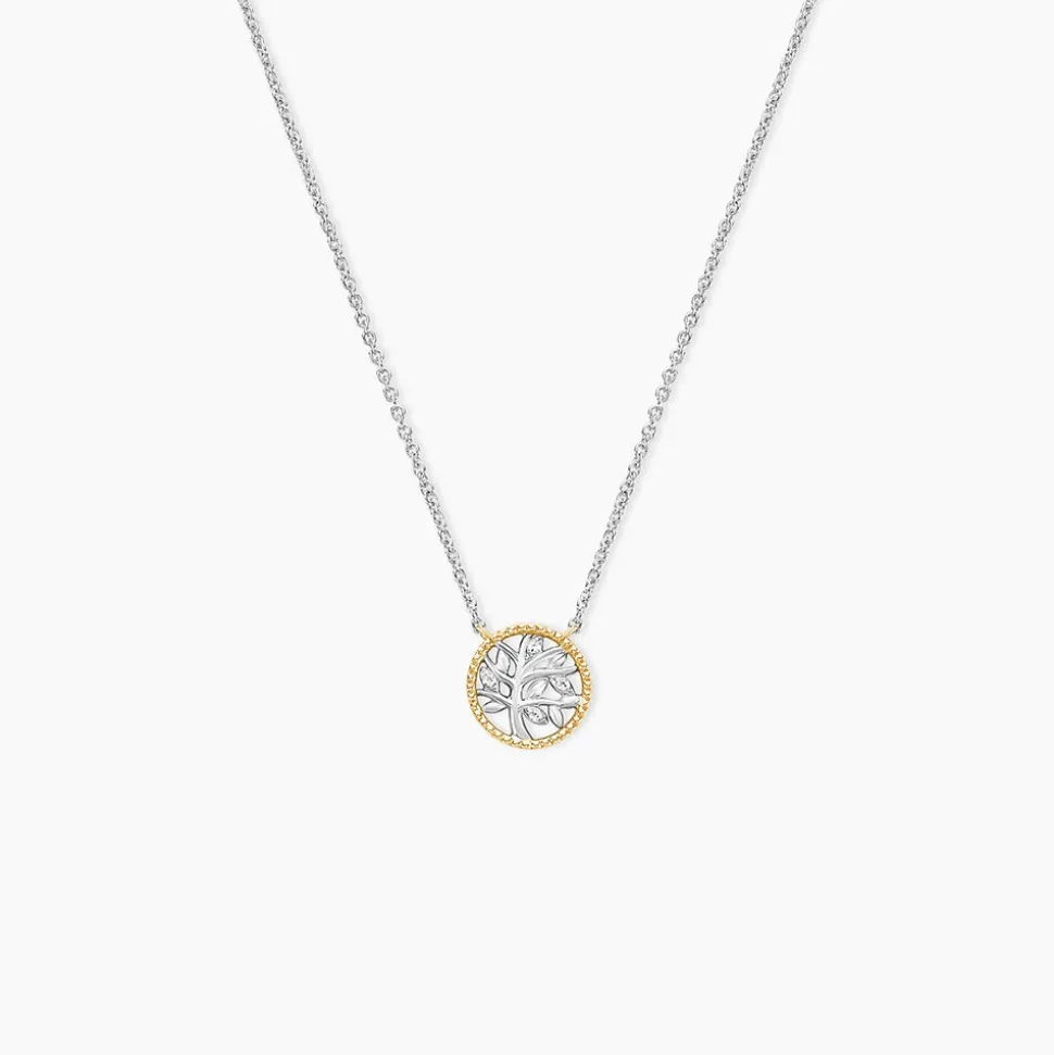 Collier Or Jaune Argent Blanc Oxyde De Zirconium