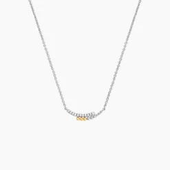 Collier Or Jaune Argent Blanc Oxyde De Zirconium