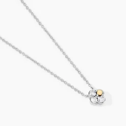 Collier Or Jaune Argent Blanc Oxyde De Zirconium
