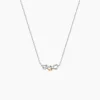 Collier Or Jaune Argent Blanc Oxyde De Zirconium