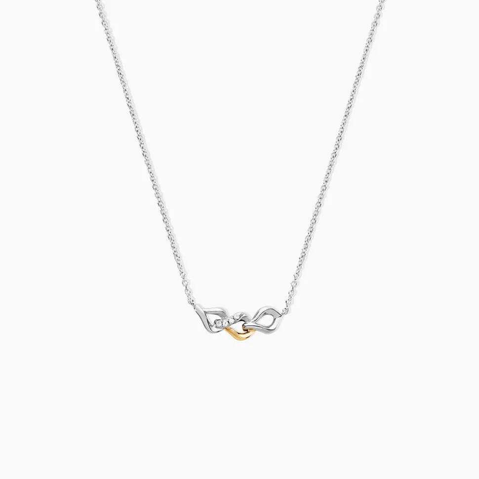 Collier Or Jaune Argent Blanc Oxyde De Zirconium