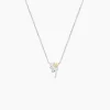 Collier Or Jaune Argent Blanc Oxyde De Zirconium