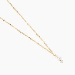 Collier Or Jaune Audrea Perle De Culture Oxydes De Zirconium