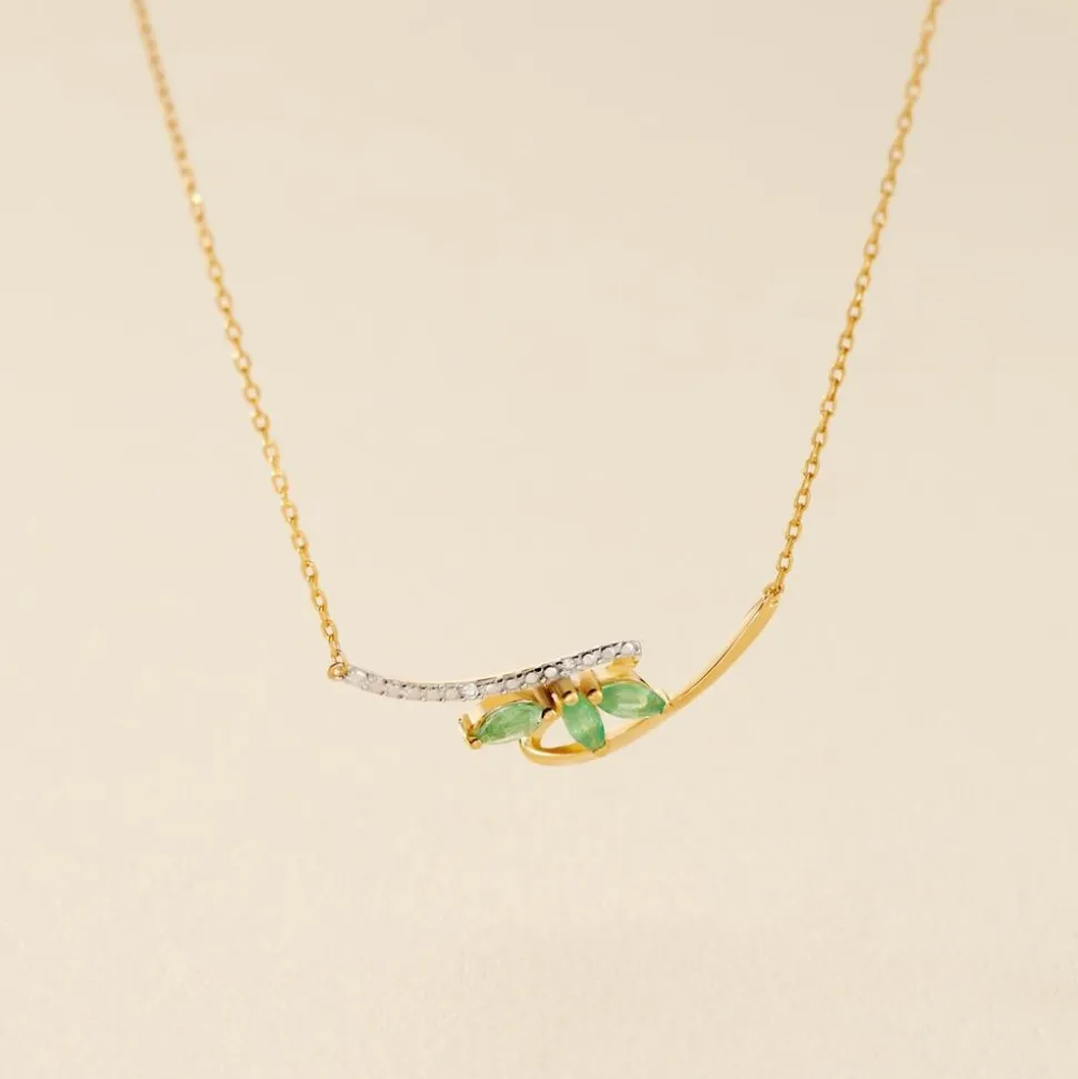 Collier Or Jaune Caetlin Emeraude Diamants