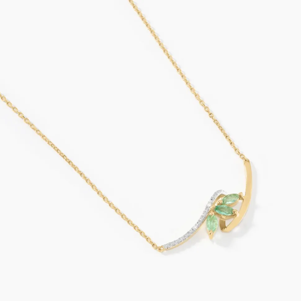 Collier Or Jaune Caetlin Emeraude Diamants