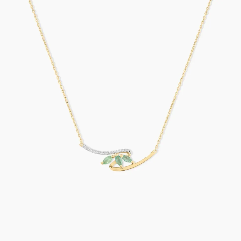 Collier Or Jaune Caetlin Emeraude Diamants